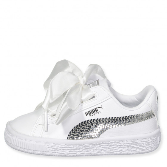 puma basket heart silver