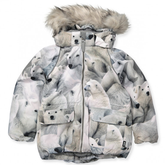 Molo Cathy winter jacket with fur Polar Bear Grey